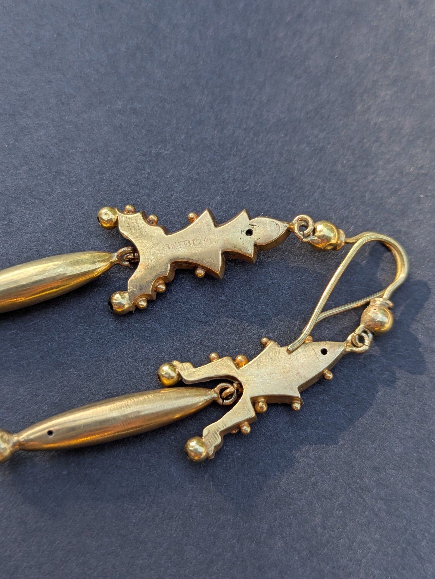 18k English Early Victorian Dangle Earrings