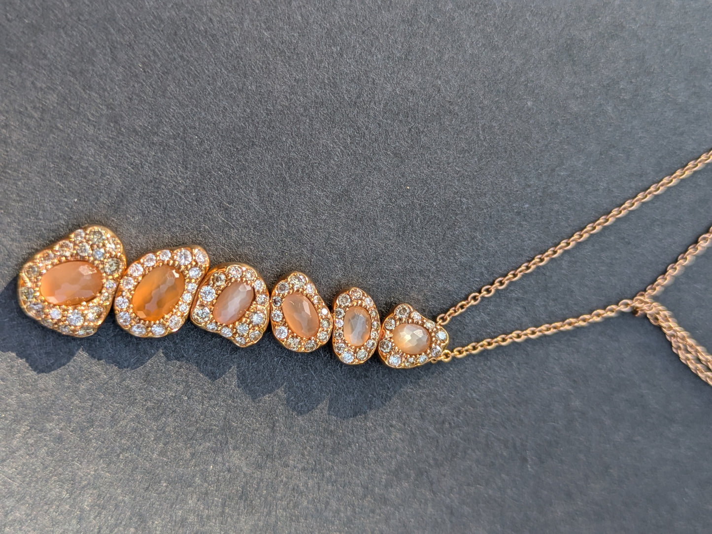 14k Moonstone and Diamond Necklace
