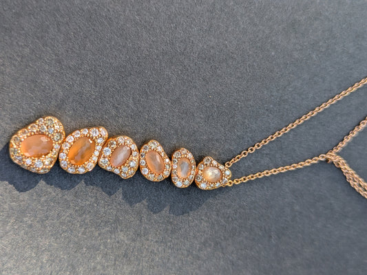 14k Moonstone and Diamond Necklace