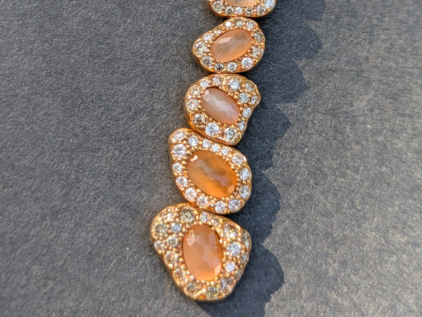 14k Moonstone and Diamond Necklace