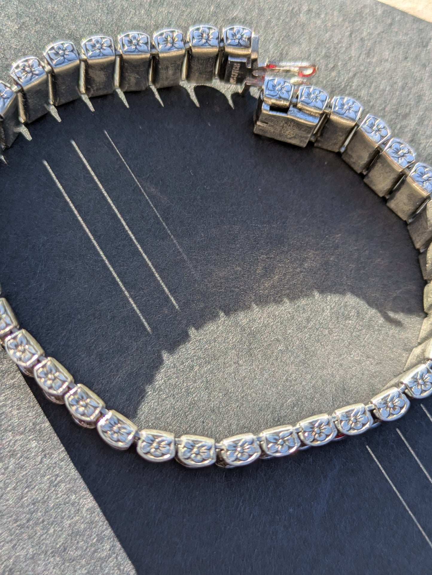 Sterling and Red Crystal Bracelet