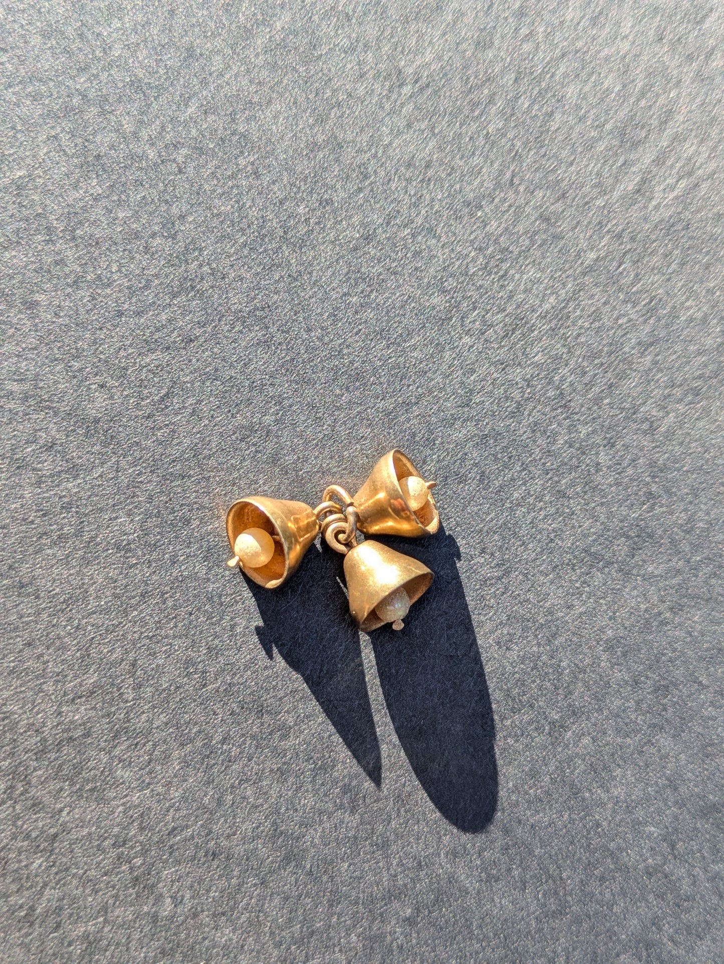 14k 3 Bells Charm with Pearls
