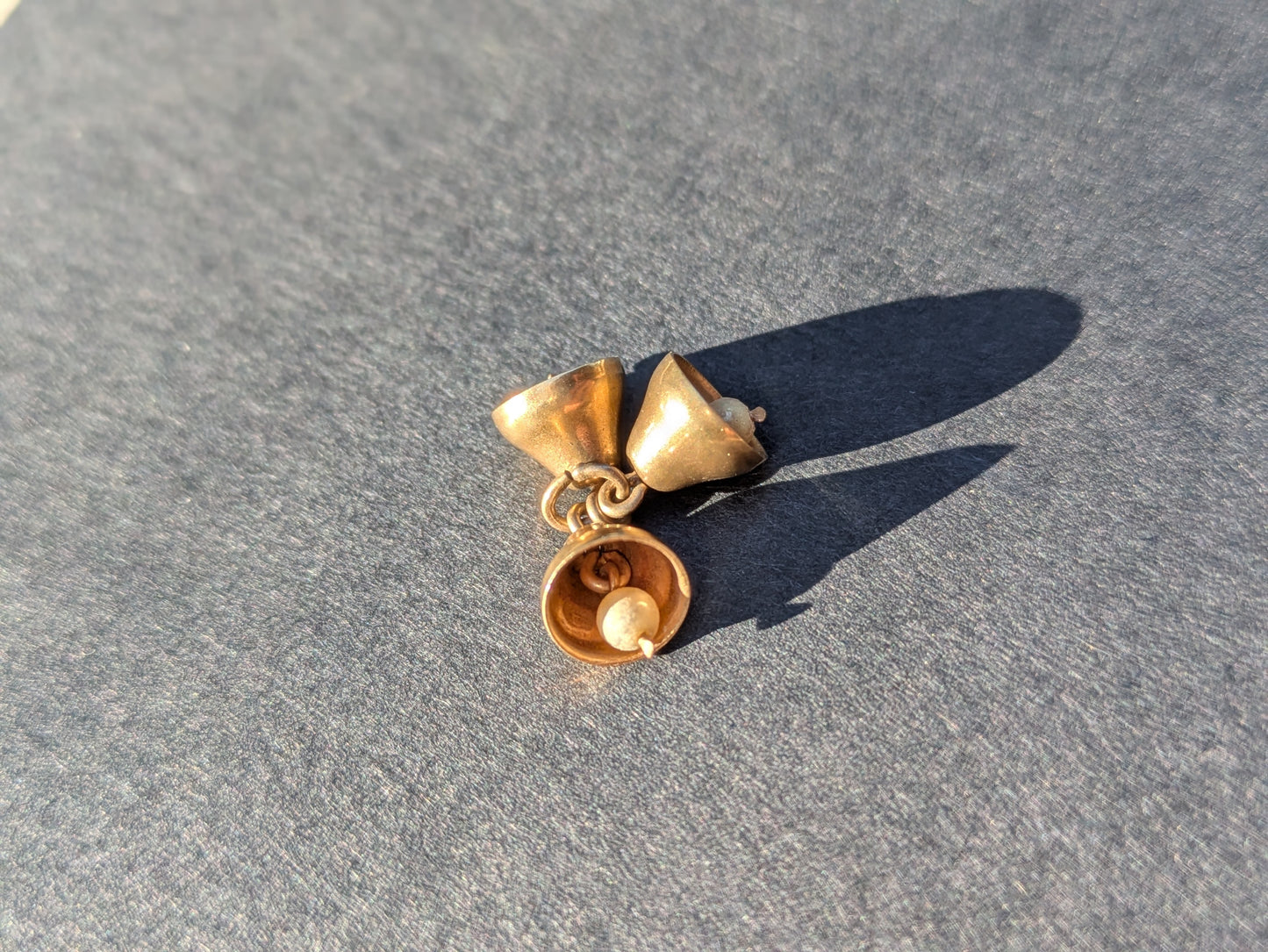 14k 3 Bells Charm with Pearls
