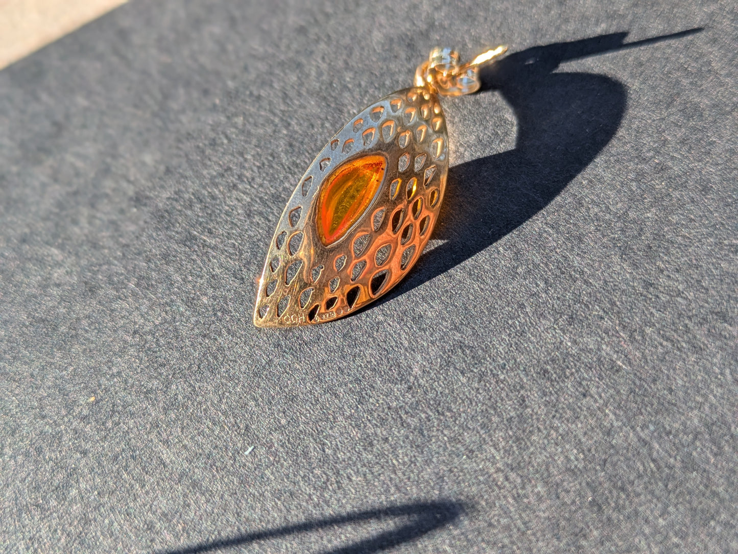 9k Interwar Years Amber Leaf Earrings