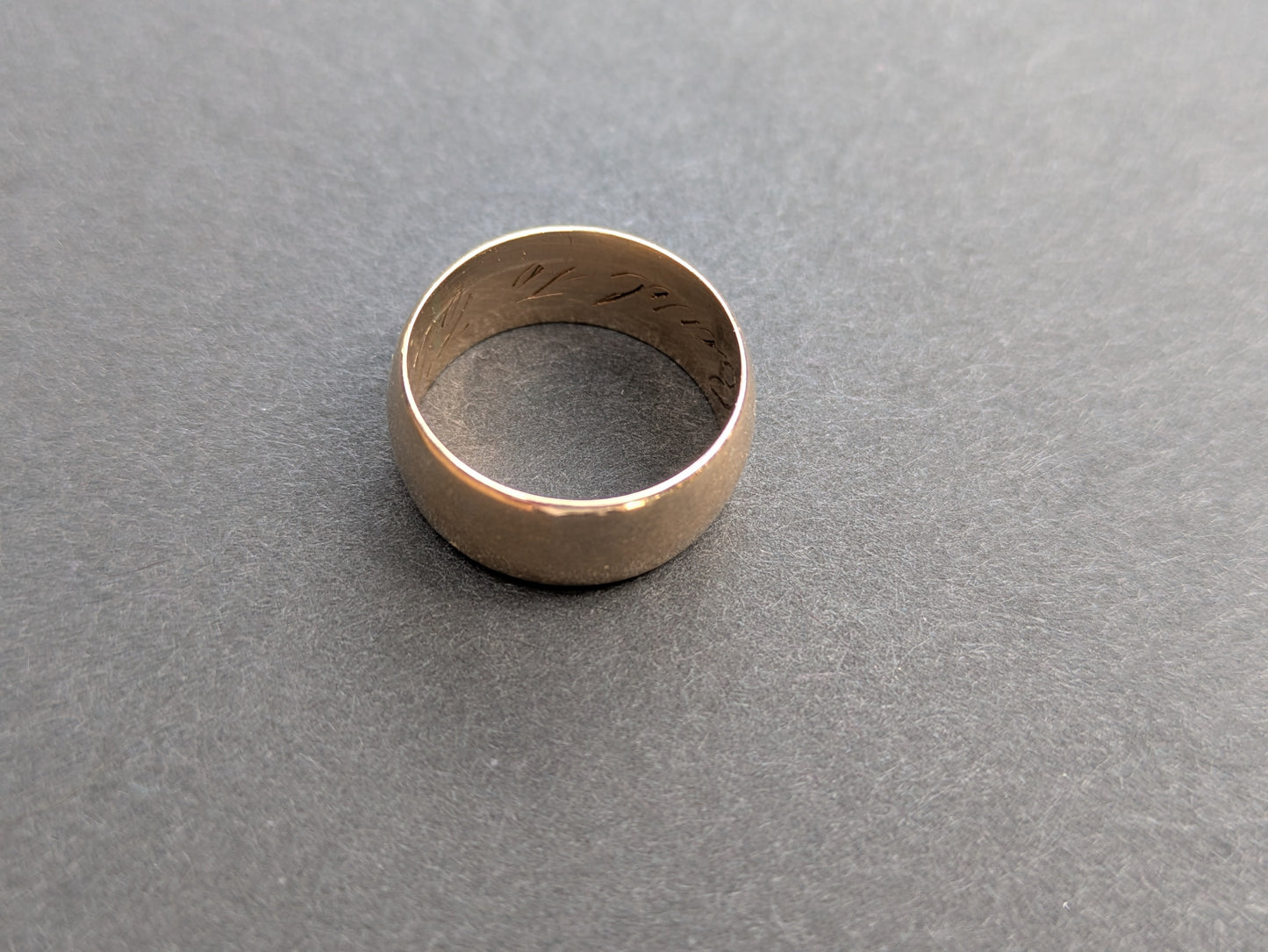 Wide Interwar Years 14k Yellow Gold Wedding Band