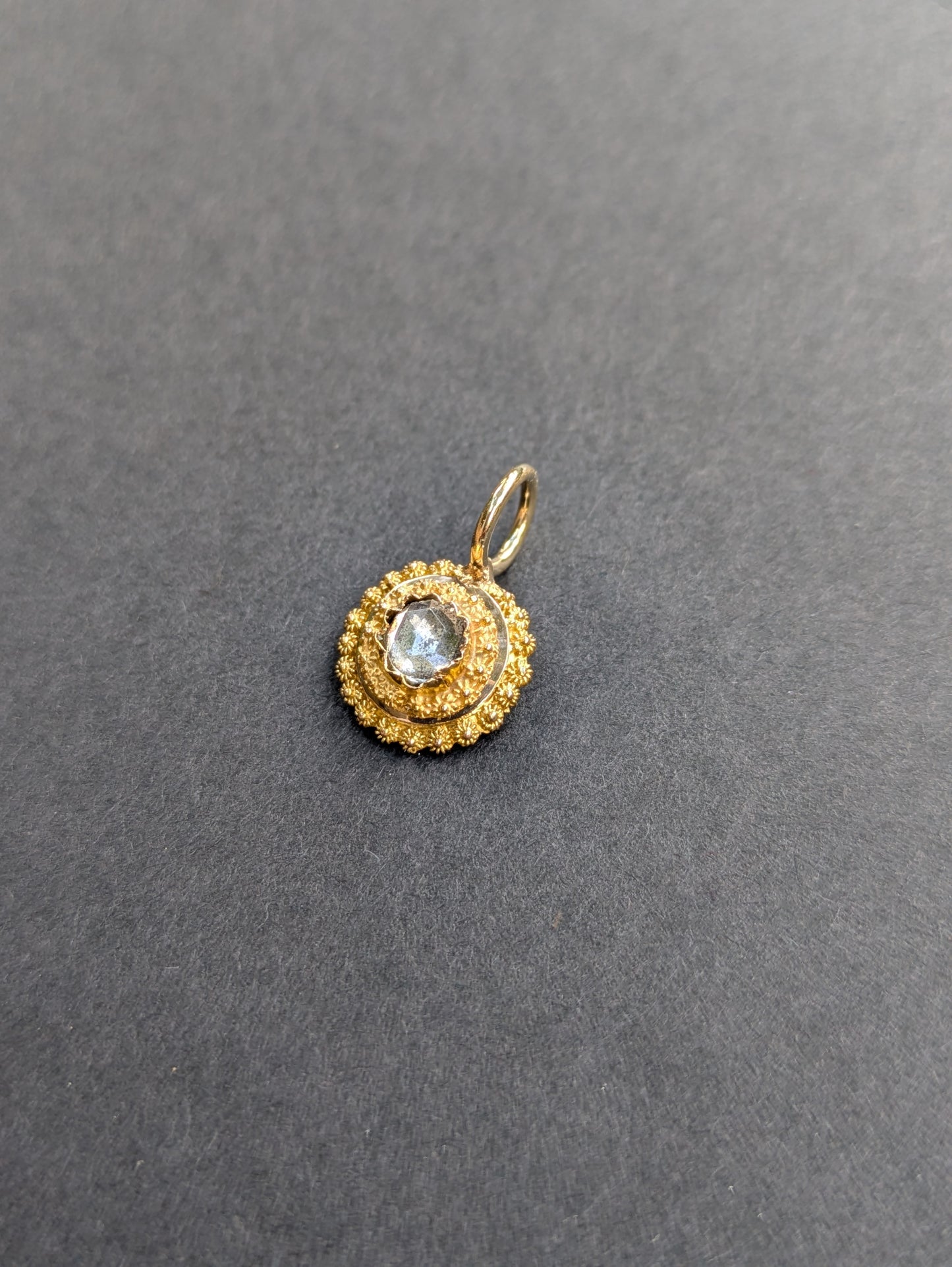 Dutch 14k Rose Cut Diamond Pendant