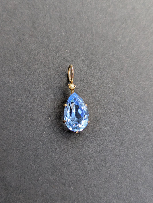 Blue Topaz and Pearl Converted Pendant