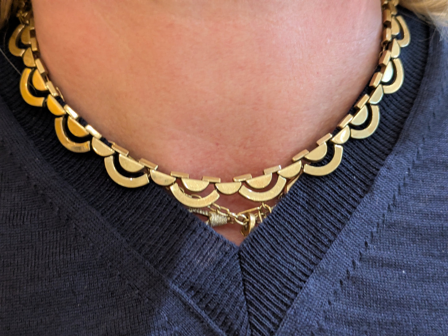 14k Art Deco Collar Necklace