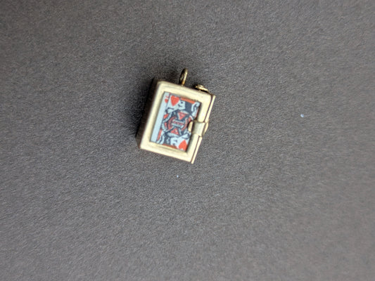 14k Deck of Cards Box Charm
