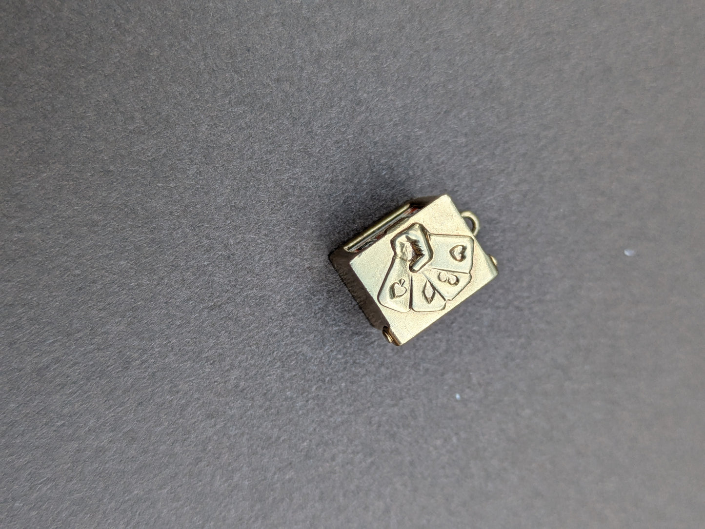 14k Deck of Cards Box Charm