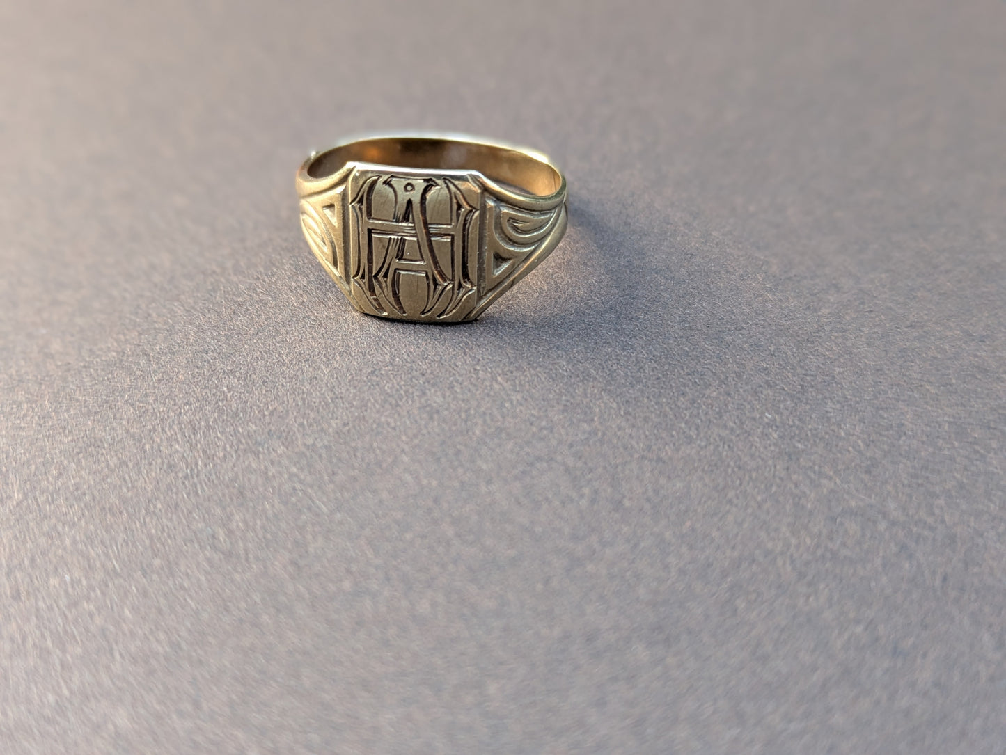 14k Signet Ring with "AH" Engraving