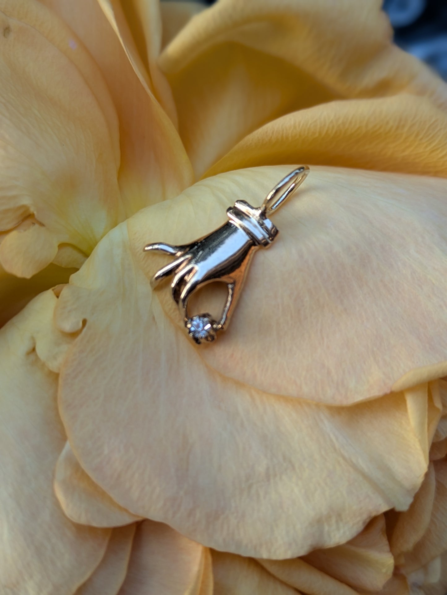 14k Hand with Diamond Pendant
