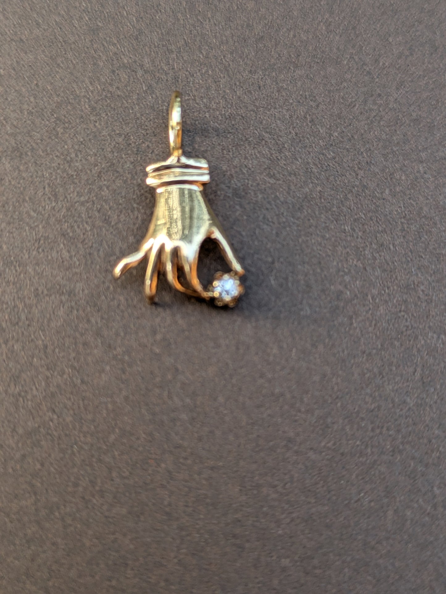 14k Hand with Diamond Pendant