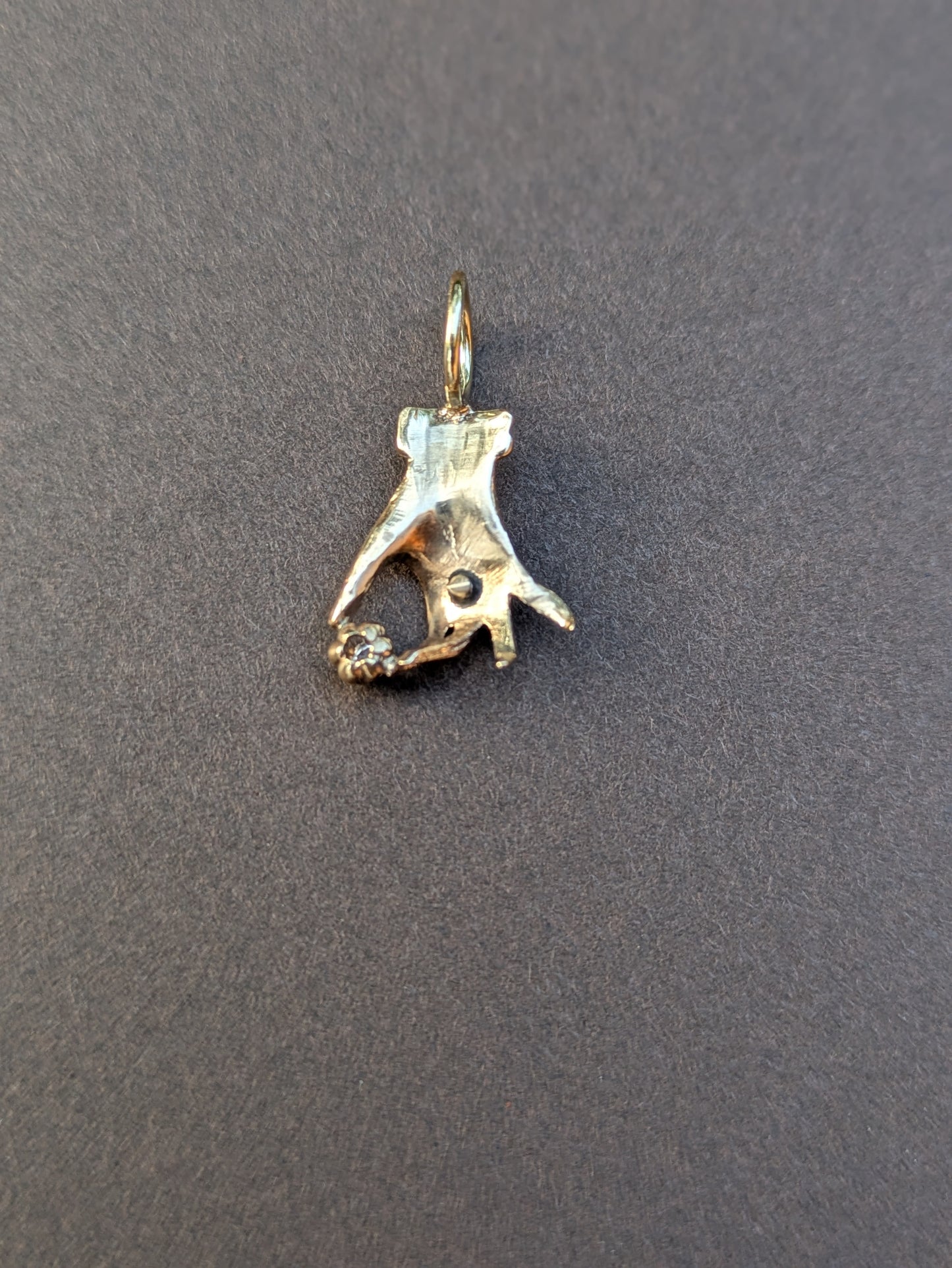 14k Hand with Diamond Pendant