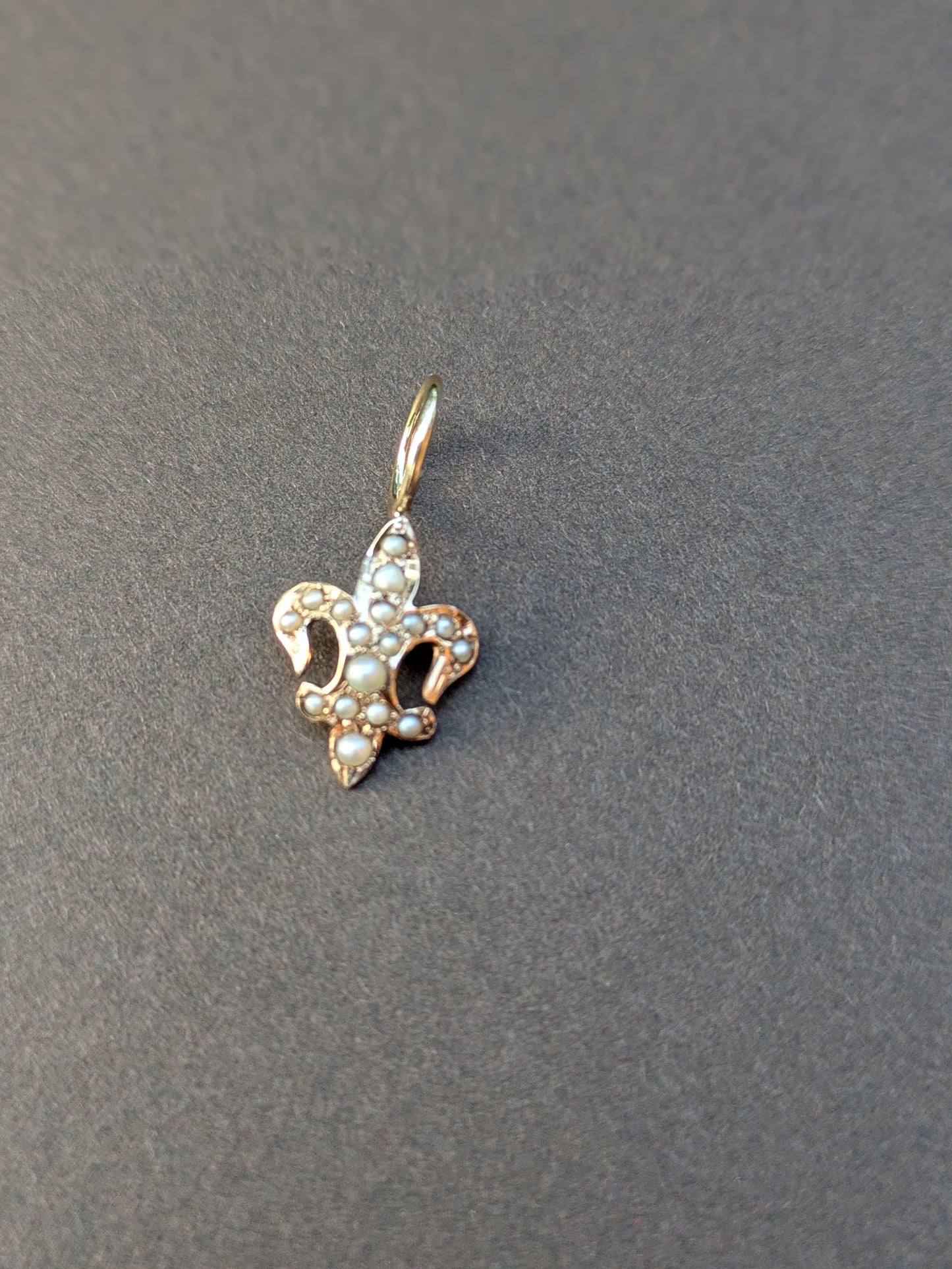 Seed Pearl Fleur de Lis Charm