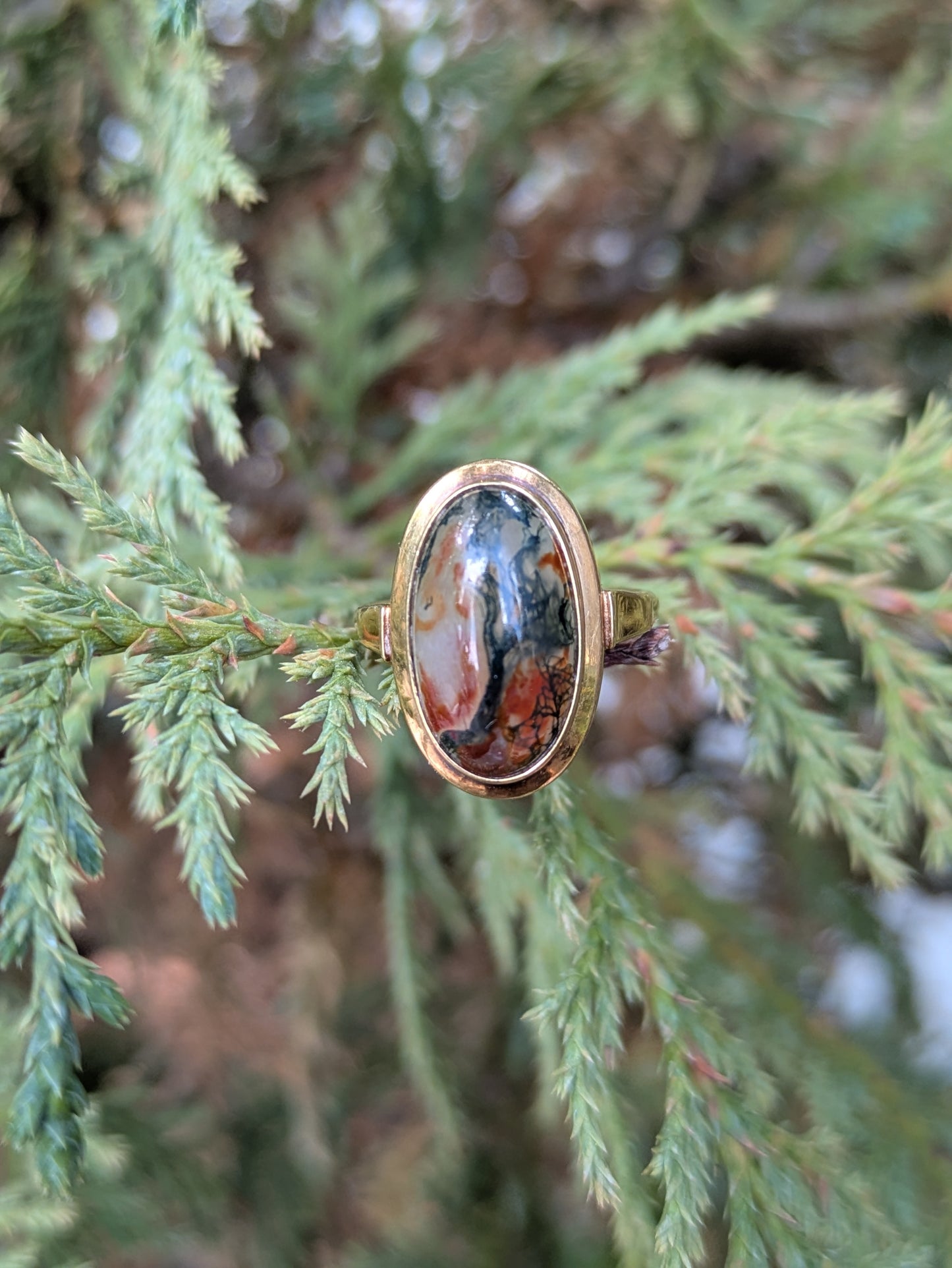 14k Moss Agate Ring