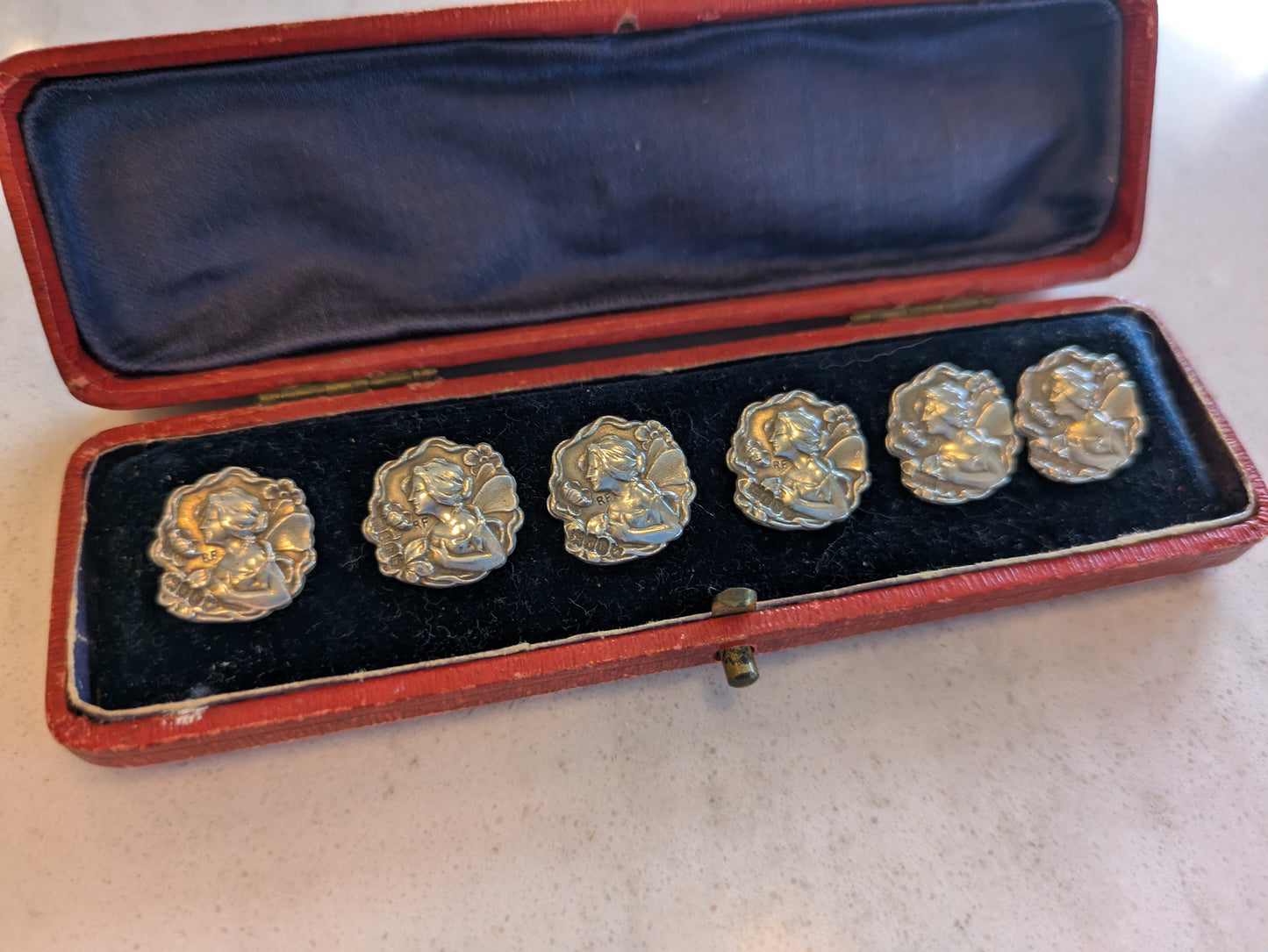 Art Nouveau Silver Fairy Buttons