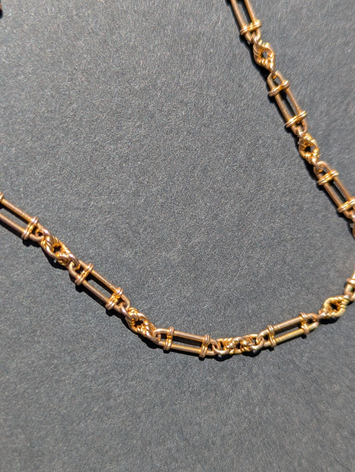 15k English Rose Gold Small Trombone Link Chain