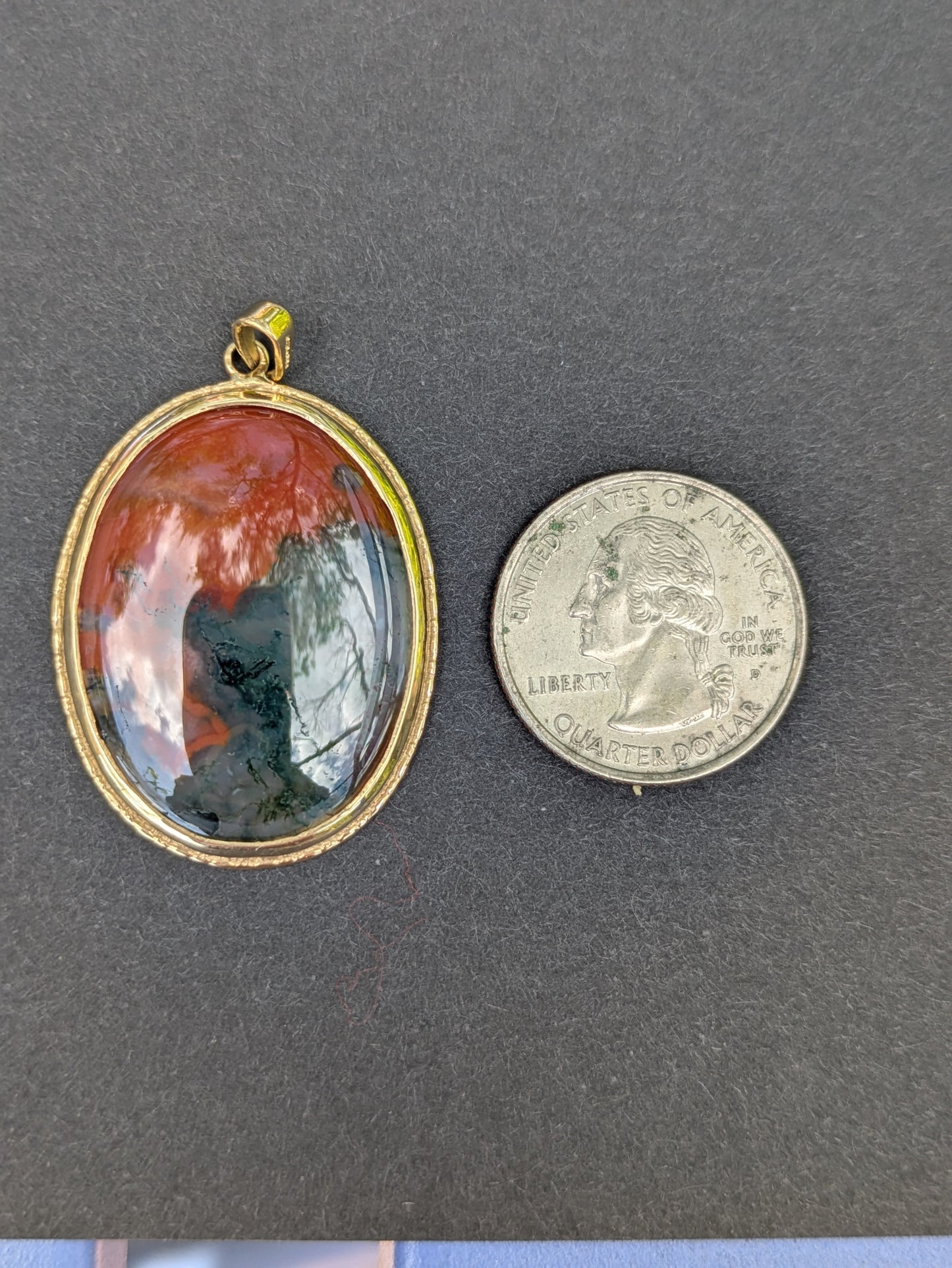 9k Moss Agate Pendent