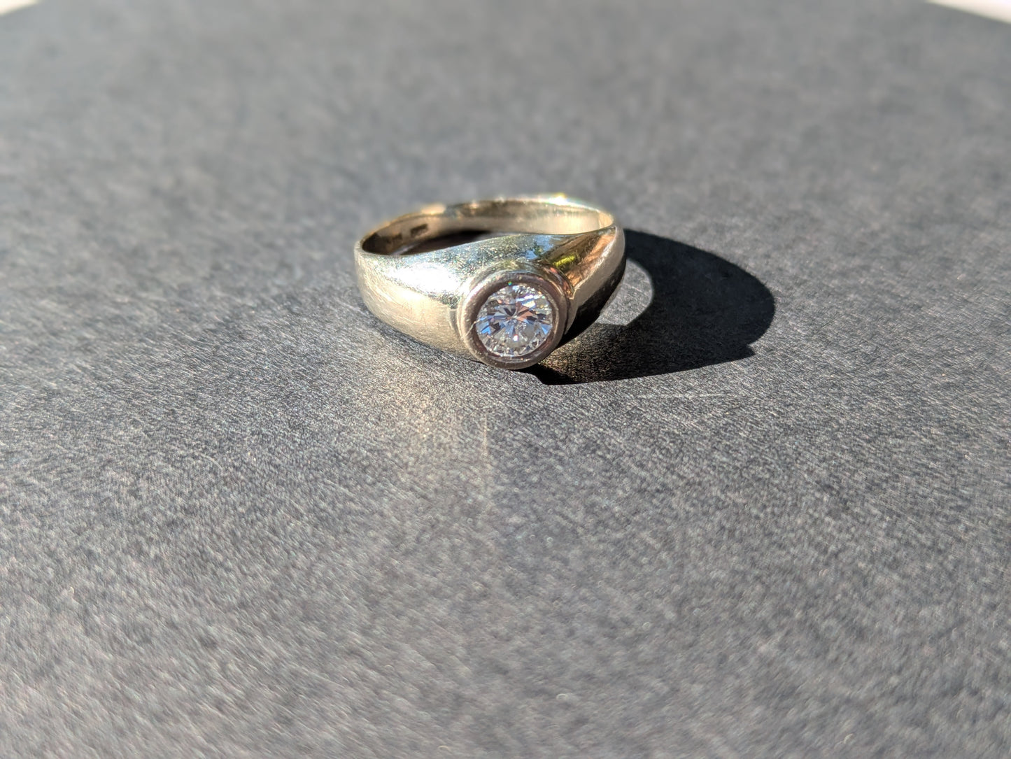 14k Flush Set Diamond Ring