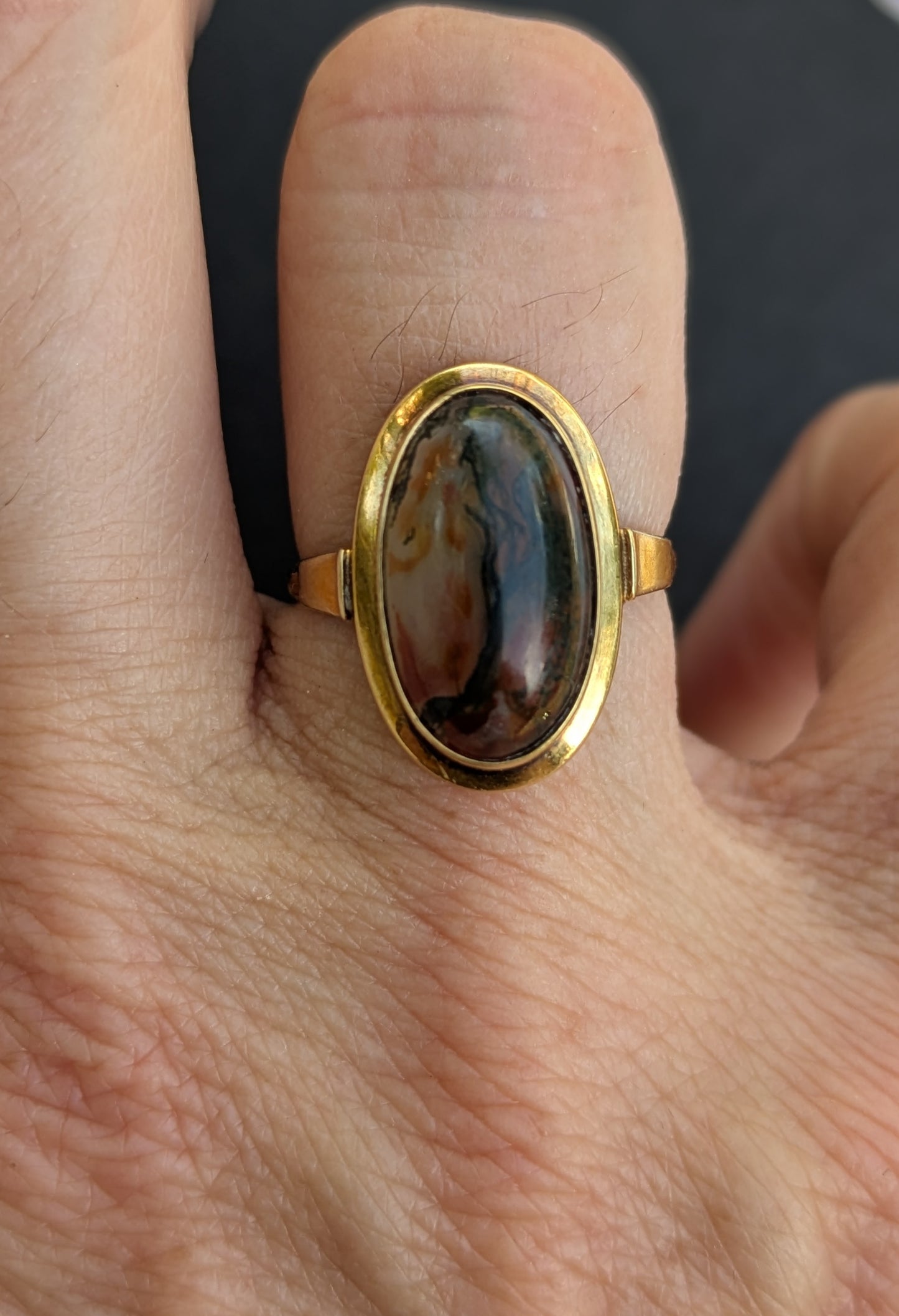 14k Moss Agate Ring