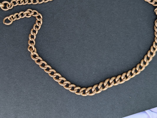 9k Rose Gold Graduated Curb Chain with Dog Clip