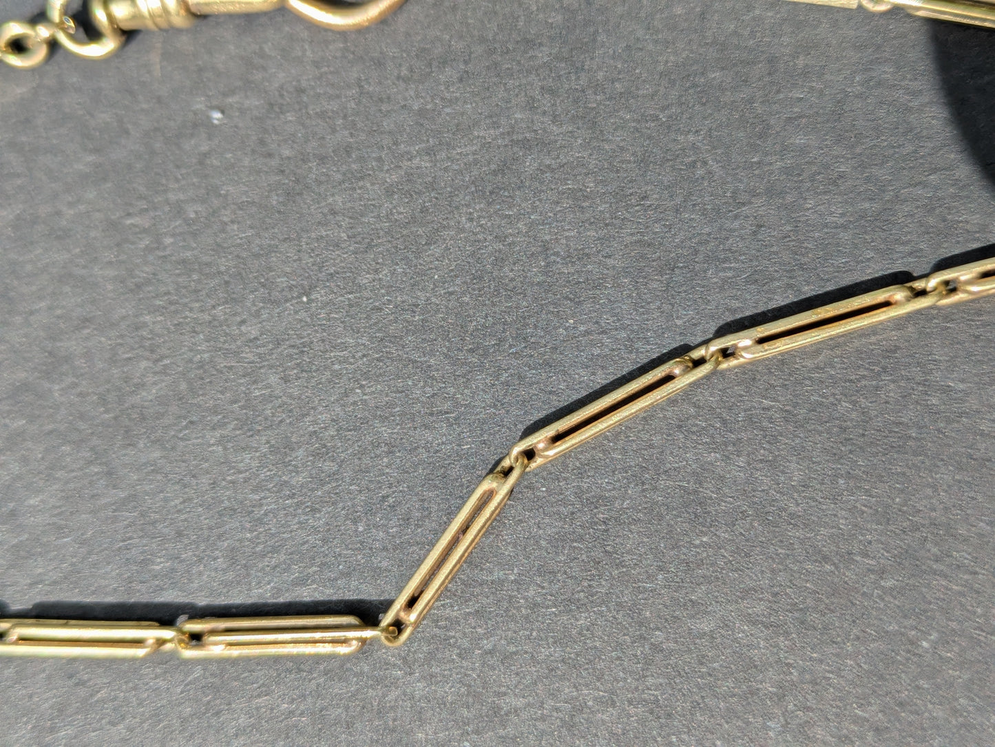 14k Watch Chain with Dog Clip