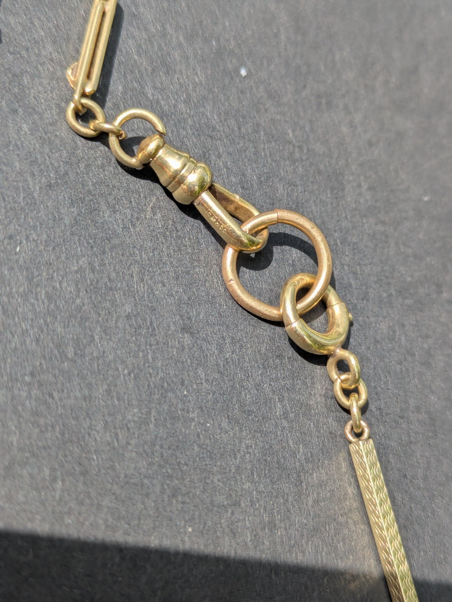 14k Watch Chain with Dog Clip