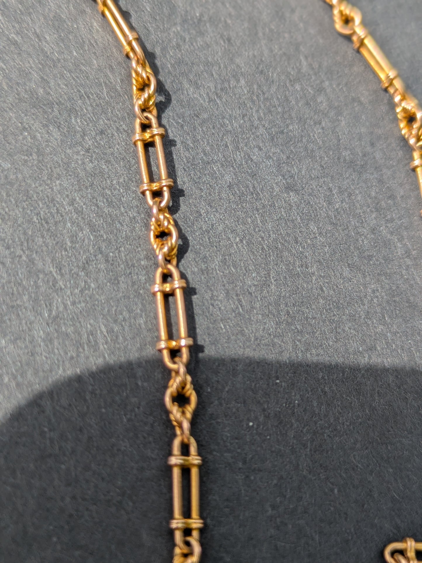 15k English Rose Gold Small Trombone Link Chain