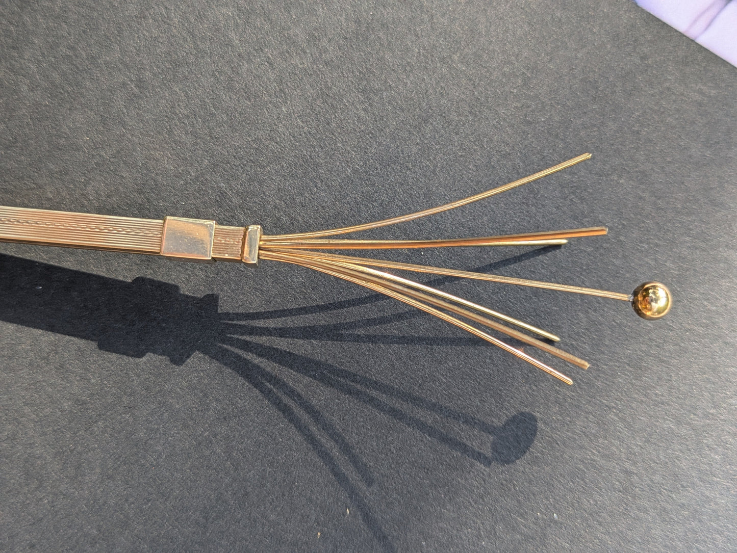 9k Rose Gold Retractabe Cocktail Swizzle Stick