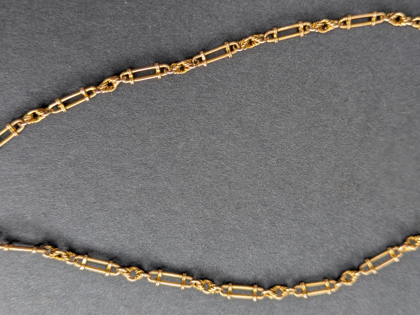 15k English Rose Gold Small Trombone Link Chain