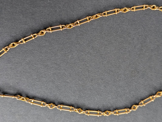 15k English Rose Gold Small Trombone Link Chain