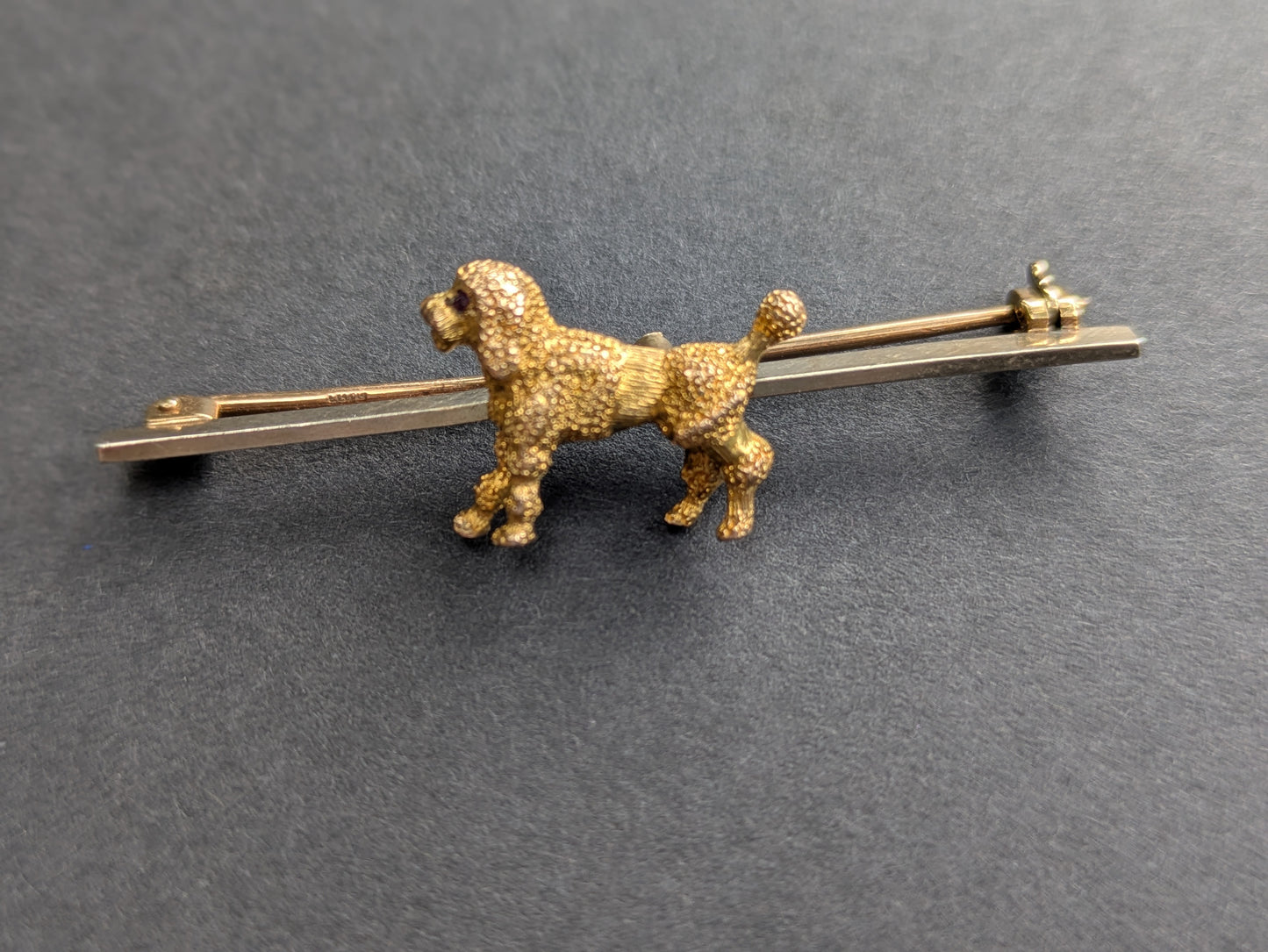 9k Poodle Pin with Ruby Eyes