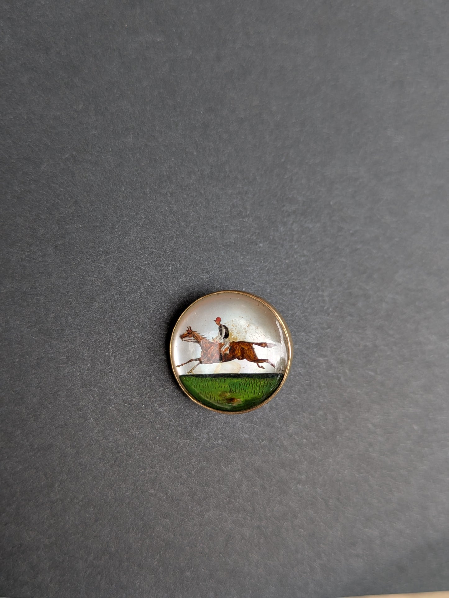 15k Horse and Rider Essex Crystal Charm