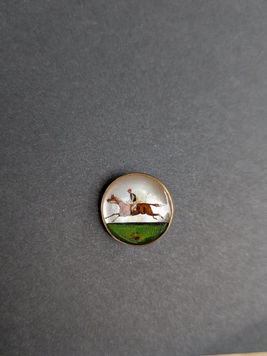 15k Horse and Rider Essex Crystal Charm