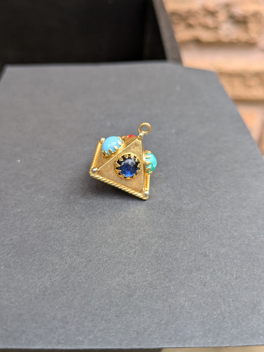 18k Etruscan Revival Pyramid Pendant