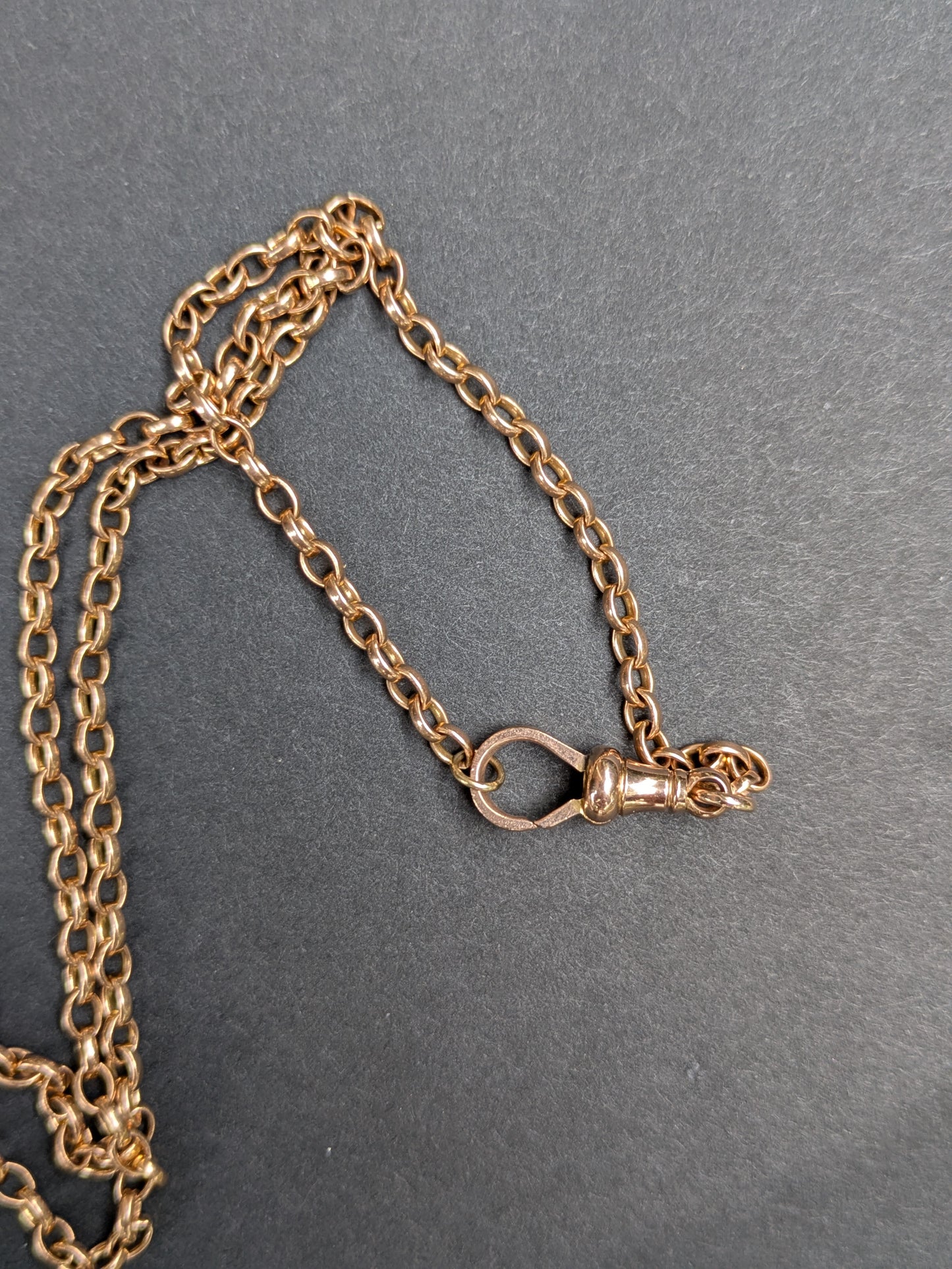 Long Rose Gold 9k Chain with Wide Dog Clip