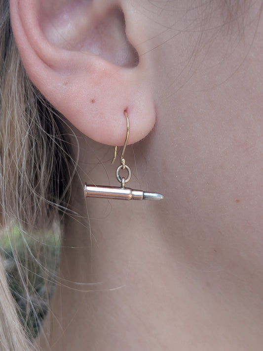 9k English Bullet Earrings