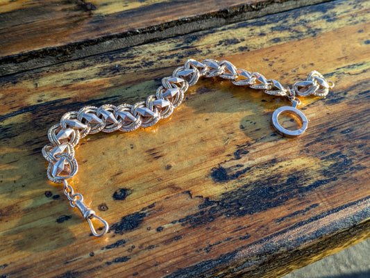 10k Rose Gold Extra Wide Watch Chain Bracelet with Dog Clip & Large Bolt Ring