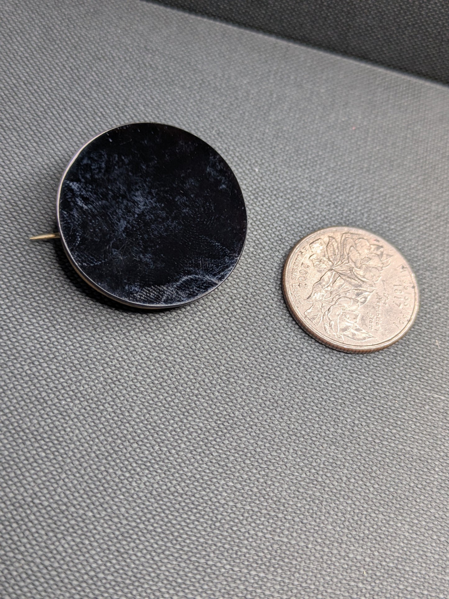 14k Onyx Giant "Dot" Pendant/Brooch