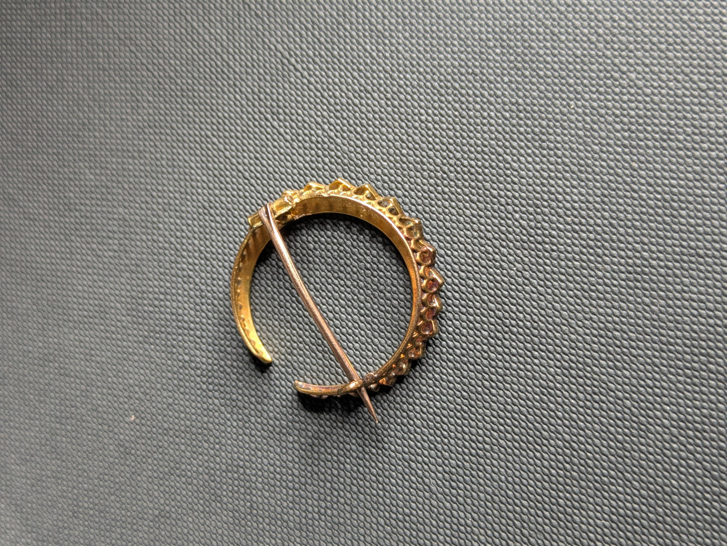 18k French Pearl Crescent Brooch