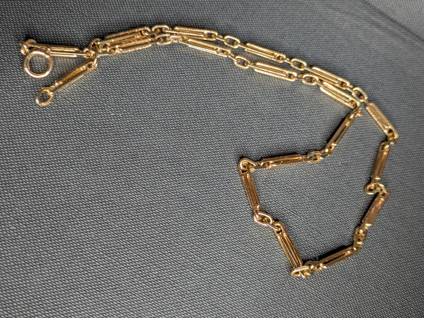 14k Trombone Watch Chain 1920's