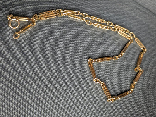 14k Trombone Watch Chain 1920's
