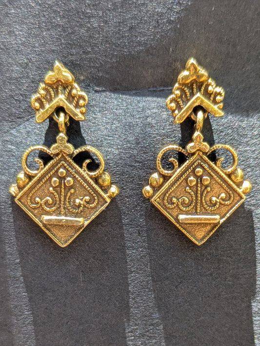 14k Civil War Era Earrings