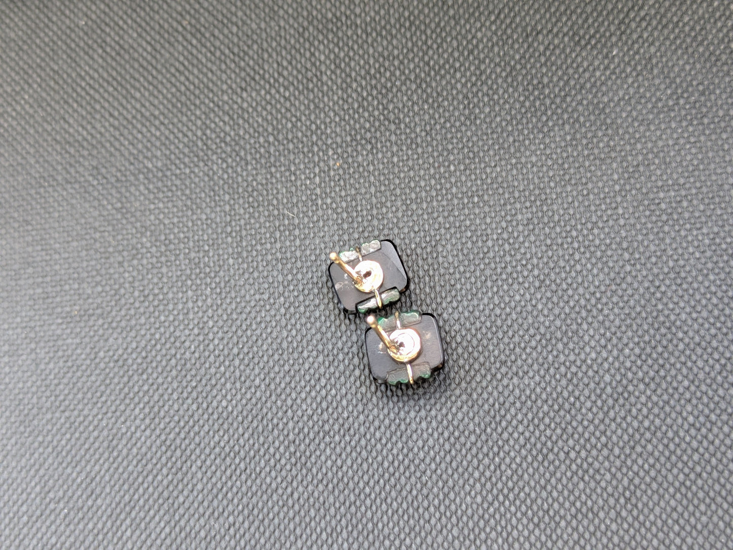 14k Malachite and Onyx Stud Earrings