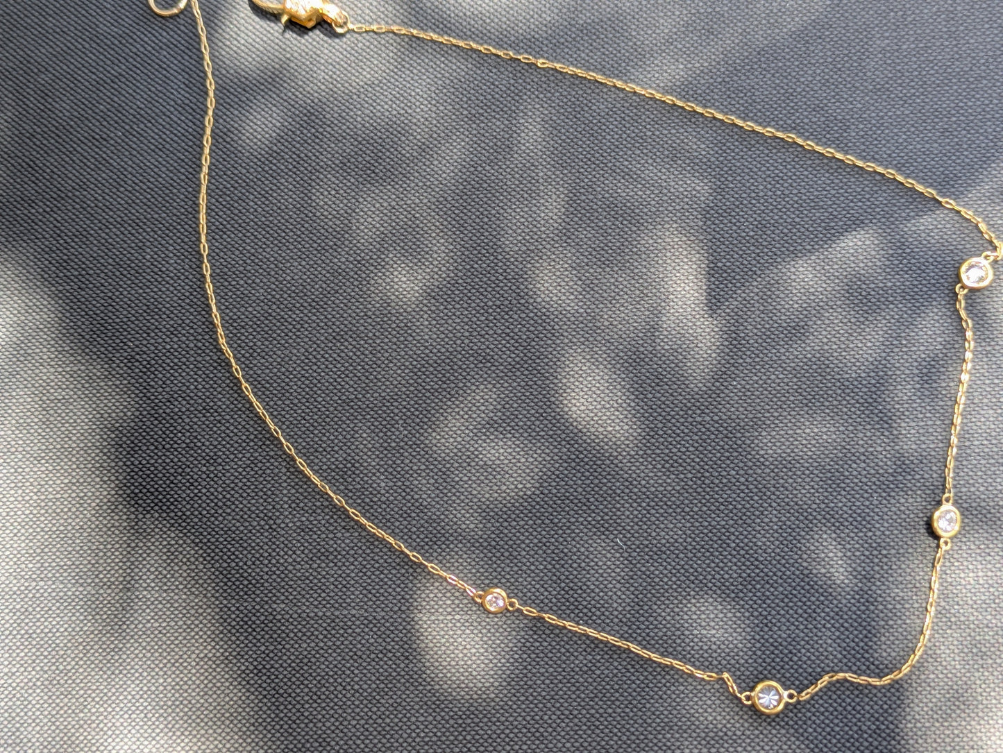 14k Diamonds by the Yard Chain with Hexagon Diamond Clasp