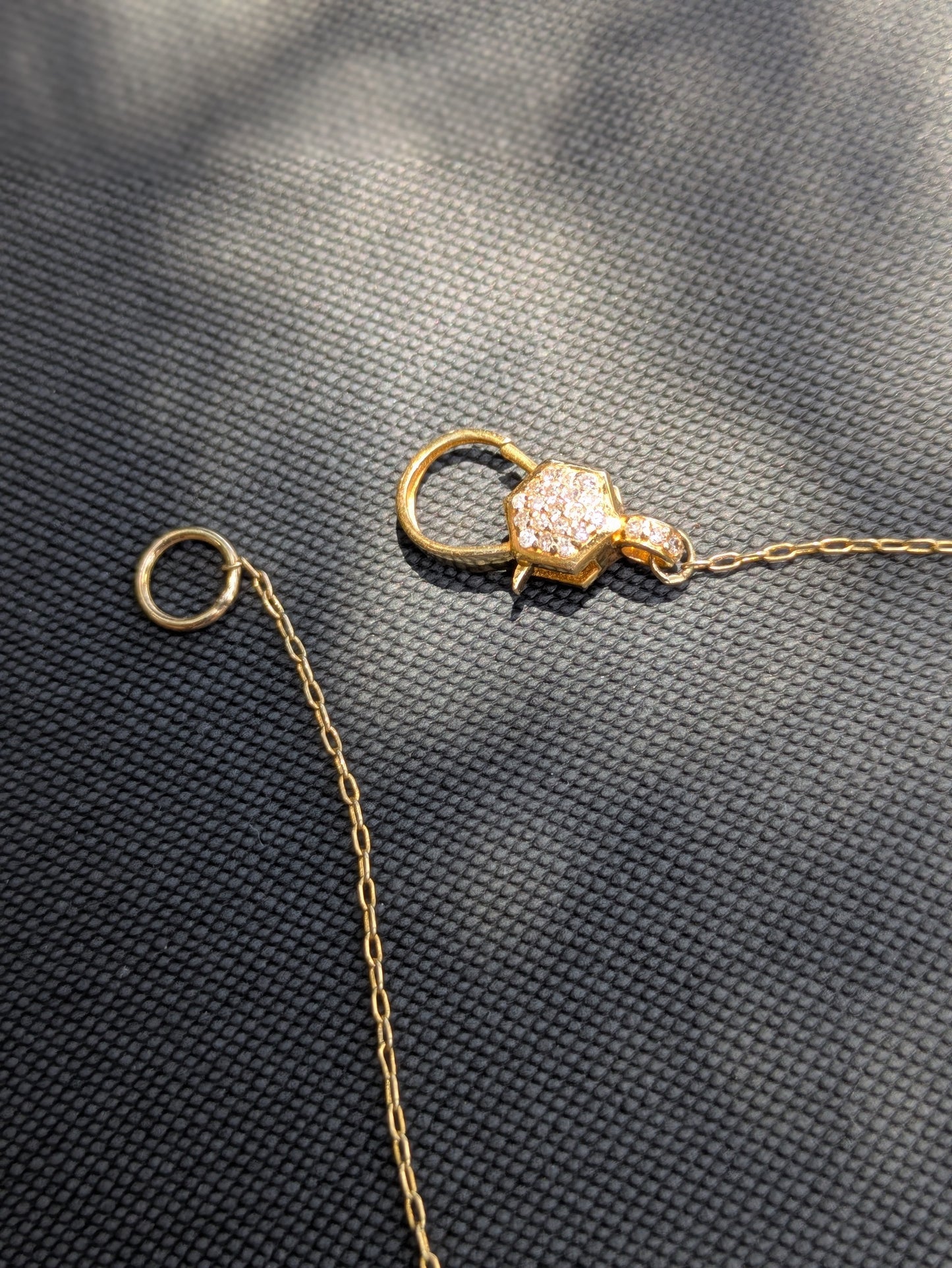 14k Diamonds by the Yard Chain with Hexagon Diamond Clasp