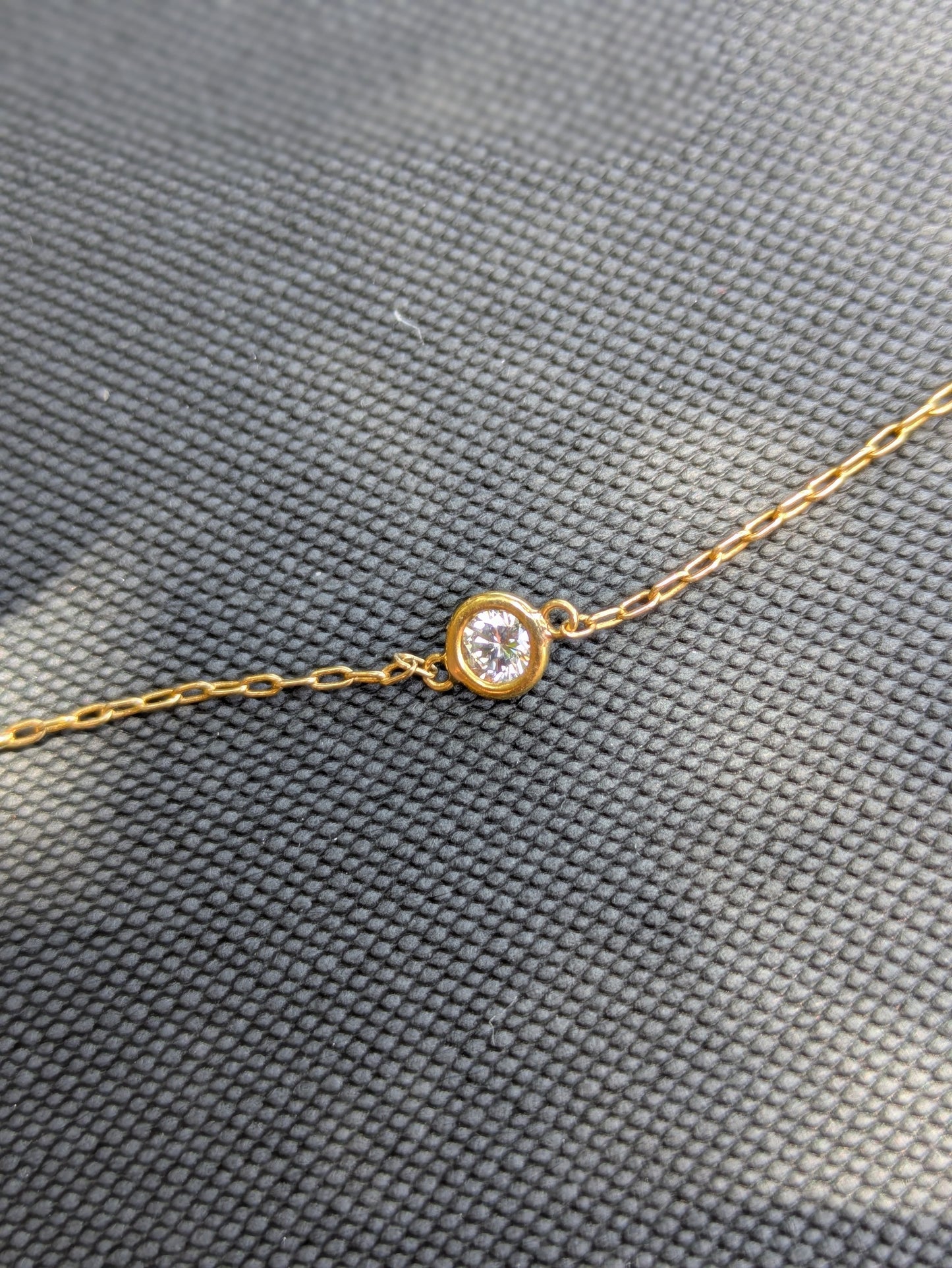 14k Diamonds by the Yard Chain with Hexagon Diamond Clasp