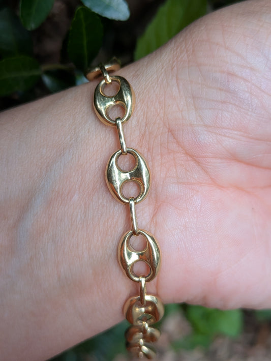 14k Vintage "Gucci" Style Puffy Bracelet