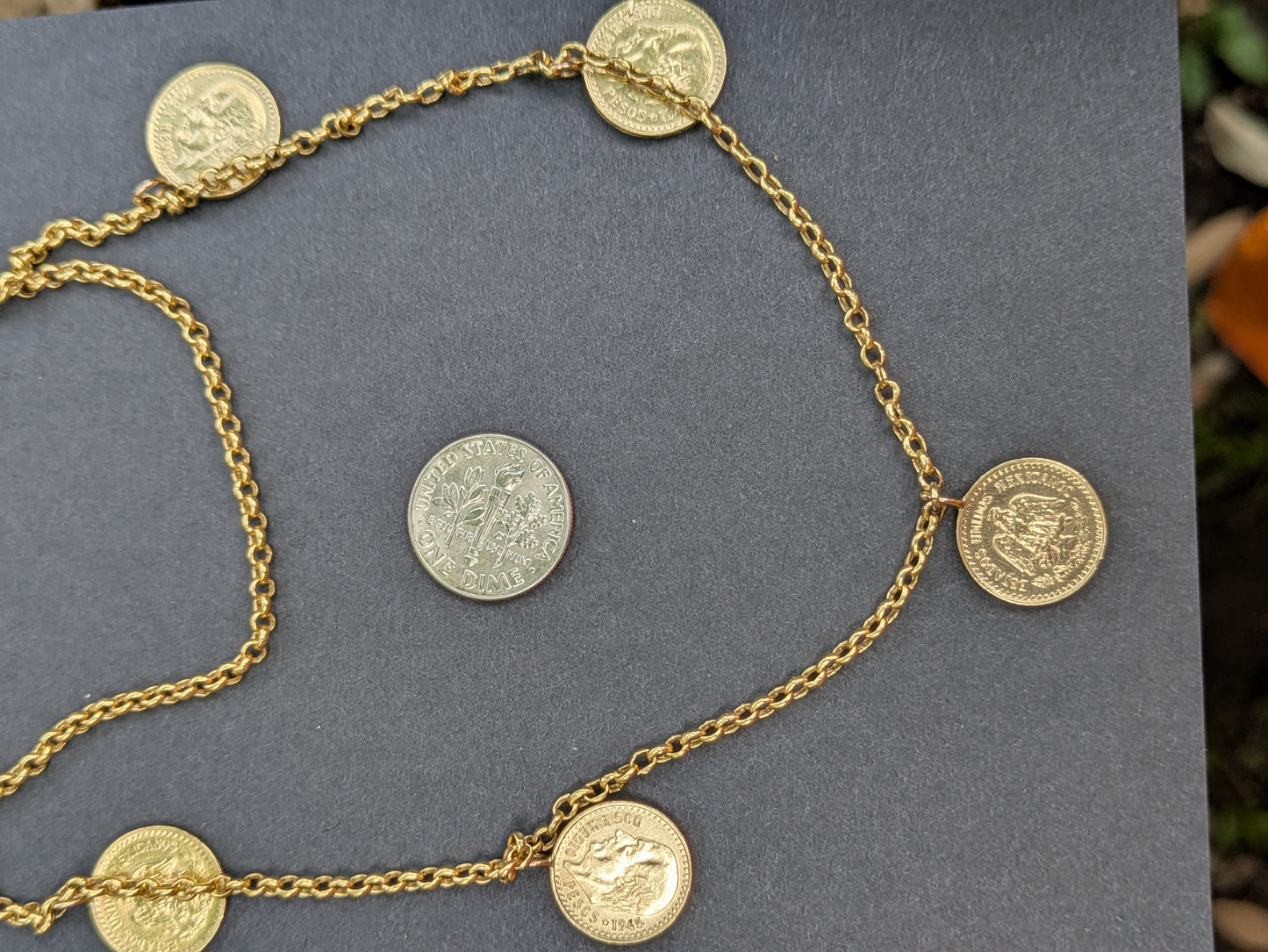 14k Long Coin Necklace